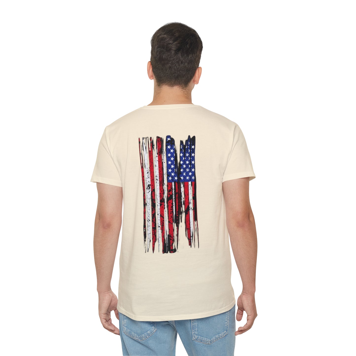 Ivyvine Unlimited USA War Salvaged Flag Unisex Iconic T-Shirt