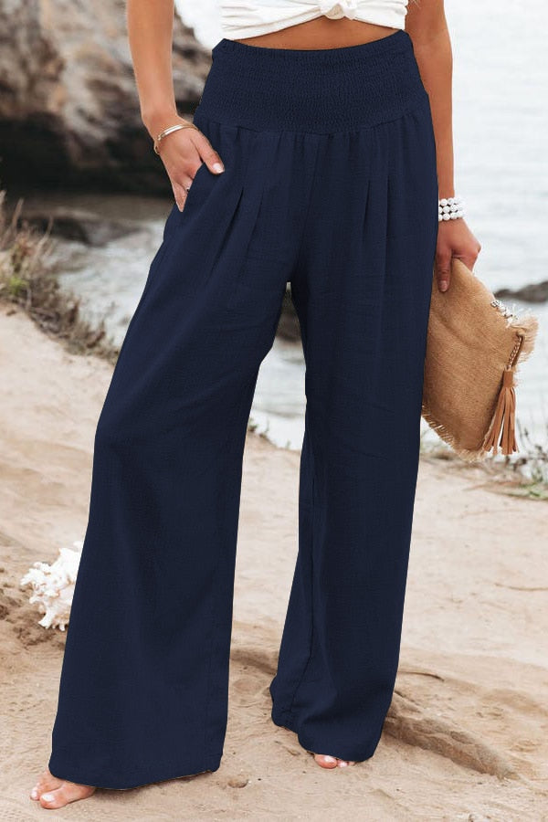 Désir Linen Trousers - Pantalona Model with Pockets