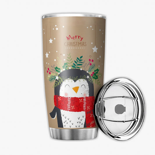 Double Wall Stainless Steel Vacuum Insulated Tumbler Cup Travel Mug Cute Penguin